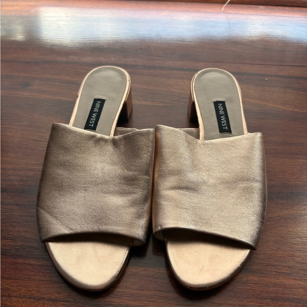 Nine West Brown Mules Elegant Slip-On Design